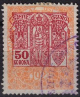 1923  Hungary - Revenue Stamp - 50 K - Used - Fiscale Zegels