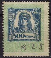 1922   Hungary - Revenue Stamp - 500 K - Used - Revenue Stamps