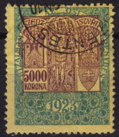1923   Hungary - Revenue Stamp - 5000 K - Used - Fiscale Zegels