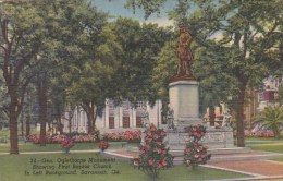 Gen Oglethorpe Monument Showing First Baptist Church In Left Background Savannah Georgia - Savannah