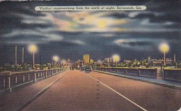 Viaduct Approaching From The North At Night Savannah Georgia 1940 - Savannah