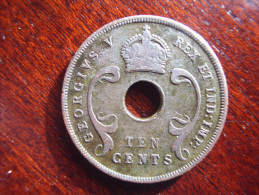 BRITISH EAST AFRICA USED TEN CENT COIN BRONZE Of 1923 - GEORGE V. - Britse Kolonie