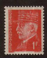 FRANCE  1941  -  Y&T  514   -  Pétain  1F Rouge    -  NEUF  ** - 1941-42 Pétain