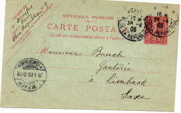 Nr. 528,  Ganzsache   Frankreich 1905,  Paris Nach Limbach In Sachsen - Sonstige & Ohne Zuordnung