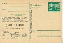 DDR P79-19-80 C117 Postkarte PRIVATER ZUDRUCK Ankerbohrwagen Wolmirstedt 1980 - Private Postcards - Mint