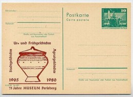 Frühgeschichte Urne Perleberg DDR P79-21-80 C119 Postkarte Zudruck 1980 - Préhistoire