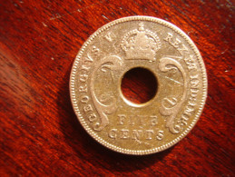 BRITISH EAST AFRICA USED FIVE CENT COIN BRONZE Of 1934 - GEORGE V. - Colonie Britannique