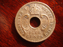 BRITISH EAST AFRICA USED FIVE CENT COIN BRONZE Of 1933 - GEORGE V. - Colonie Britannique