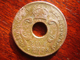 BRITISH EAST AFRICA USED FIVE CENT COIN BRONZE Of 1921 - GEORGE V. - Britse Kolonie