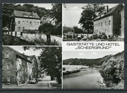 (0301) Leisnig/ Gaststätte Und Hotel "Scheergrund" / Oldtimer/ Mehrbildk. S/w - Gel. - DDR - B. U. Heimat - Leisnig