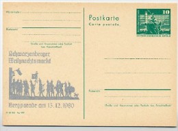 DDR P79-35-80 C129 Postkarte PRIVATER ZUDRUCK Weihnachtsmarkt Schwarzenberg 1980 - Privatpostkarten - Ungebraucht