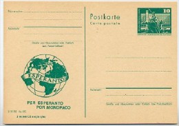 DDR P79-9b-80 C133-a Postkarte PRIVATER ZUDRUCK Esperanto Weltkugel Leipzig 1980 - Postales Privados - Nuevos