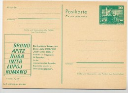 DDR P79-36a-80 C135-a Postkarte PRIVATER ZUDRUCK Esperanto Bruno Apitz Leipzig 1980 - Private Postcards - Mint