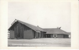 Kingfisher OK Oklahoma, Federated Church Building Architecture C1940s/50s Vintage Real Photo Postcard - Sonstige & Ohne Zuordnung