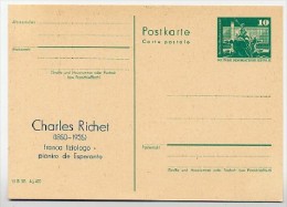 DDR P79-1-81 C137 Postkarte PRIVATER ZUDRUCK Esperanto RICHET Finsterwalde 1981 - Privatpostkarten - Ungebraucht