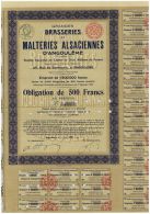 Brasseries Et Malteries Alsaciennes à Angouleme, 3000 Obligations - Landwirtschaft