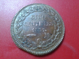 CINQ CENTIMES 1837 DE MONACO - Charles III.