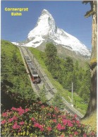 TRAIN Suisse - EISENBAHN Schweiz - Gornergratbahn Bei Riffelap Matterhorn, Cervin Ob Zermatt,  Wallis (autorail, Tramway - Treni