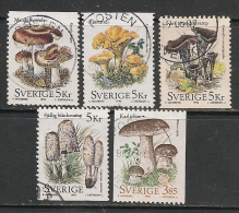 SWEDEN  - Mushrooms - Fungi -  Yvert #  1941 / 5 - VF USED - Blocks & Sheetlets