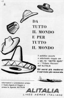 # ALITALIA 1950s Italy Advert Pub Pubblicità Reklame Airlines Airways Aviation Airplane Aereo Avion - Publicidad