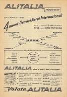 # ALITALIA 1950s Italy Advert Pub Pubblicità Reklame Airlines Airways Aviation Airplane Aereo Avion - Werbung