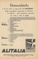 # ALITALIA 1950s Italy Advert Pub Pubblicità Reklame Airlines Airways Aviation Airplane Aereo Avion - Advertenties