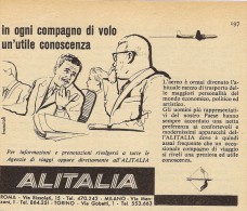 # ALITALIA 1950s Italy Advert Pub Pubblicità Reklame Airlines Airways Aviation Airplane Aereo Avion - Werbung