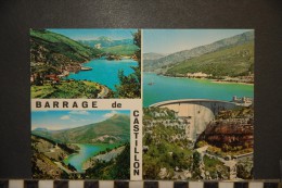 CP, 04, Barrage De Castillon L'Usine Et L'Ecluse Le Mur Du Barrage Le Lac Et La Route D'Annot  Edition Tardy - Autres & Non Classés