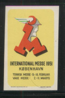 DENMARK 1951 COPENHAGEN INDUSTRY TRADE FAIR POSTER STAMP NHM CINDERELLA ERINOPHILATELIE - Unused Stamps