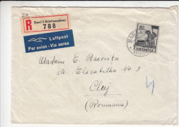 REVOLUTIONAR, STAMPS ON REGISTERED COVER, 1945, SWITZERLAND - Storia Postale