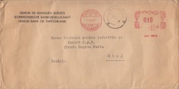 AMOUNT 10, ZURICH, SPECIAL RED POSTMARK ON COVER, 1947, SWITZERLAND - Storia Postale