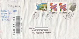 MONUMENT, ROOSTER DRAWING, DRAGON STATUE, STAMPS ON REGISTERED COVER, 1993, CHINA - Storia Postale