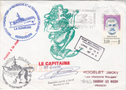 ANTARCTIC FRENCH RESEARCH INSTITUTE, SHIP, PENGUINS, MERMAID, SPECIAL COVER,  1999, RUSSIA - Research Stations