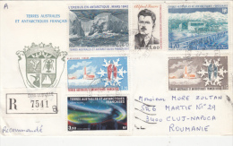 EREBUS IN ANTARCTICA, SHIPWRECK, AURORA BOREALIS, ALFRED FAURE, STAMPS ON REGISTERED COVER,  1984, TAAF - Covers & Documents