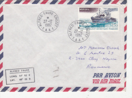 NORSEL, ANTARCTIC ICE BREAKER, BASE COORDINATES, STAMPS ON COVER,  1982, TAAF - Covers & Documents