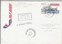 SAINT MARCOUF, ICEBREAKER, SHIP, PORT AUX FRANCAIS BASE COORDINATES, STAMPS ON COVER,  1981, TAAF - Covers & Documents