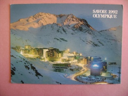 CPM VAL THORENS VUE PARTIELLE DE LA STATION DE NUIT ECRITE EN 1987 - Val Thorens