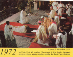 1972 Sydney,décembre 1970,Le Pape Paul VI Confère L'épiscopat à Mgr Louis Vangeke,premier évèque Papou,ancien Pupille De - Petit Format : 1971-80