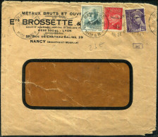 FRANCE - PETAIN - N° 514 + 524 + 413 / LETTRE O.M. NANCY LE 26/6/1943, AVEC CENSURE  - TB - 1941-42 Pétain