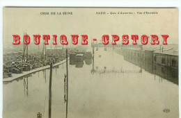 ACHAT  IMMEDIAT < GARE D'AUSTERLITZ Pendant Les Inondations De 1910 - Train Et Wagon - Bahnhof - Dos Scanné - Montgolfières
