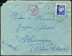 FRANCE - PETAIN - N° 521A / LETTRE DE VILLEFORT LE 28/12/1943, POUR L'ALSACE AVEC CENSURE - TB - 1941-42 Pétain