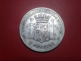 SPAIN  5 PESETAS 1870 S.N.M. - Collezioni
