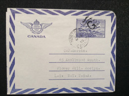 Canada, 10c Air Letter Sheet 1950 Montreal To Long Island, NY. - Aéreo