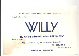 Buvard, Willy 46, Avenue Du Général Leclerc Paris XIV Je Suis Chaussé Par Willy - Chaussures