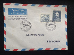 Czechoslovakia, 1948 First Flight (Praha-Beyrouth) Air Mail Cover. - Luftpost