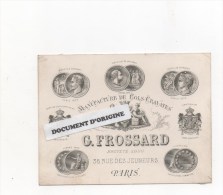 75 - PARIS IIéme ARRONDISSEMENT - MANUFACTURE DE COLS CRAVATES G. FROSSARD - 36 RUE DES JEUNEURS - Arrondissement: 02