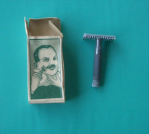 VINTAGE SAFETY RAZOR With BOX ( 1950's ) NOT USED  * Ancien Rasoir Rasoio Di Sicurezza Nassrasierer Rasor Shaving Rasage - Lamette Da Barba