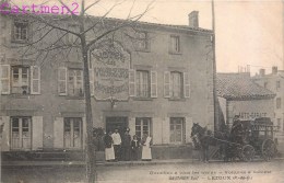 RARE CPA : LEZOUX HOTEL DES VOYAGEURS GAUTHIER VERNET-DUBUIS OMNIBUS  A TOUS LES TRAINS DILIGENCE ATTELAGE 63 - Lezoux