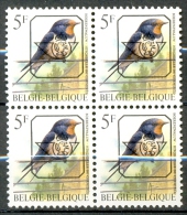 Belgique België Belgium Bird Oiseau André Buzin PRE827 P6a Hirondelle De Cheminée 1992 Bloc De 4 MNH XX - Tipo 1986-96 (Uccelli)