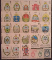 Q301.-.ARGENTINA .-. 1943-1988   .-.HERALDIC ARMS COATS / HERALDICA ESCUDOS DE ARMAS .-. CV € 31.00 - Unused Stamps